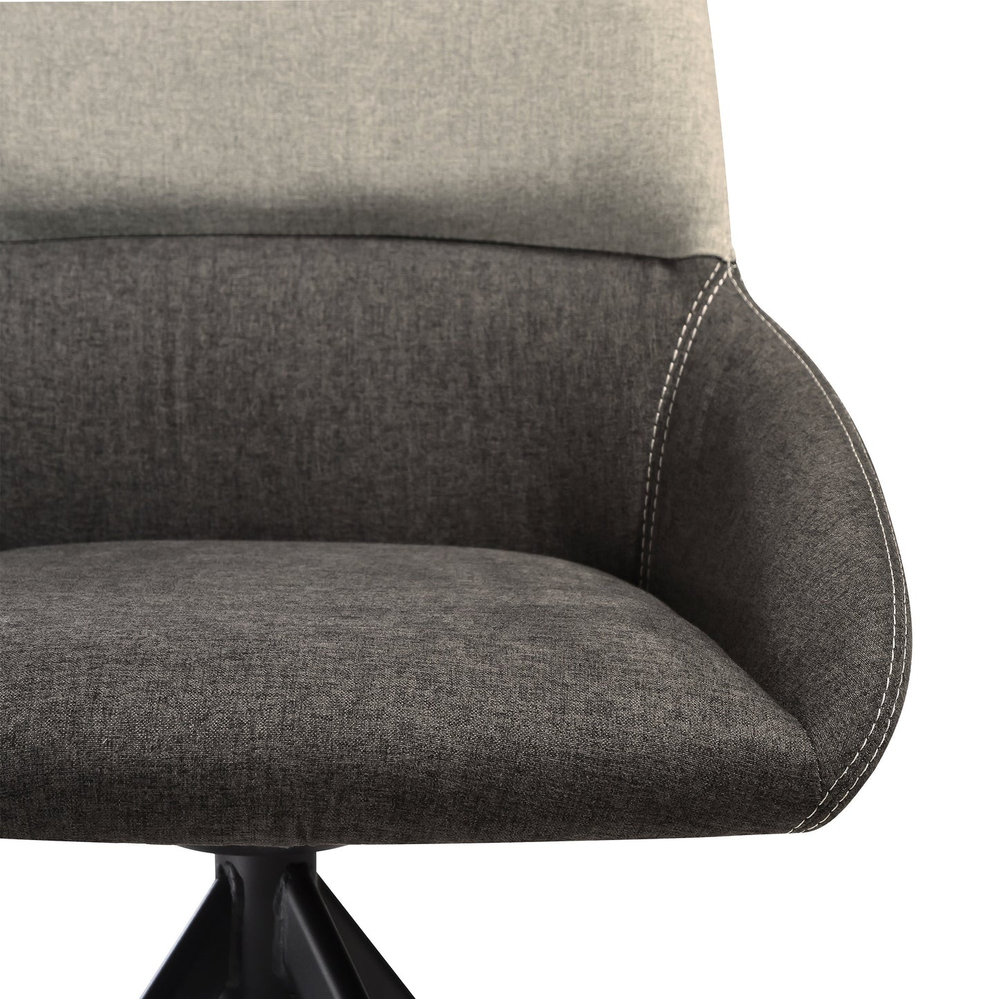 Alora Maverick 7 Piece Extendable Dining Set with Two-Tone Gray Fabric Chairs