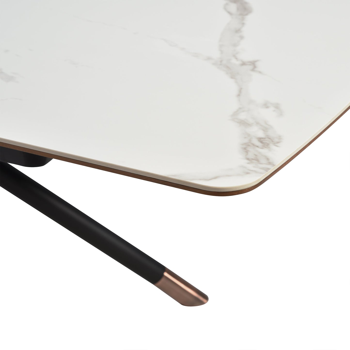 Alora Maverick 7 Piece Extendable Dining Set with Two-Tone Gray Fabric Chairs