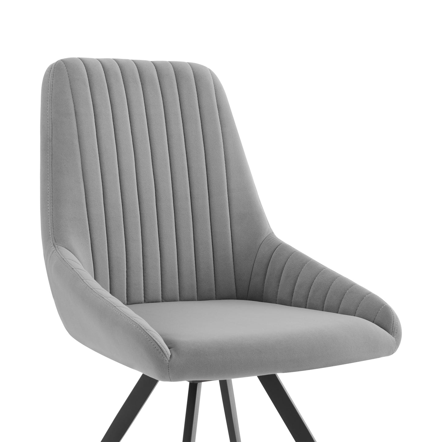 Andes and Alison Gray Fabric 7 Piece Rectangular Dining Set