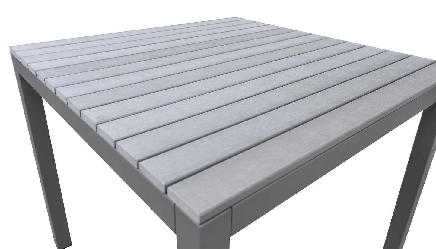 Bistro Dining Set Gray Powder Coated Finish (Table with 4 chairs)