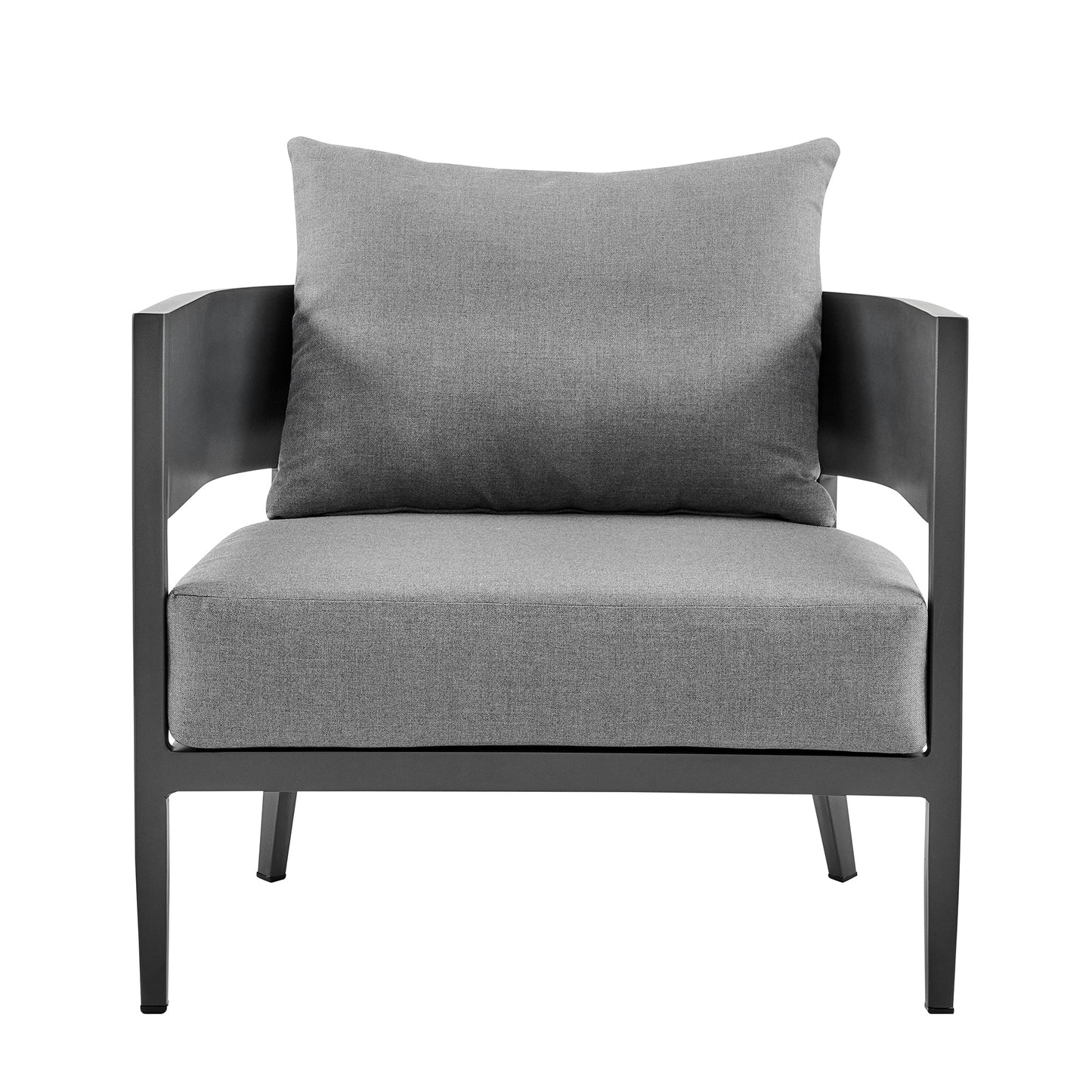 Menorca 4 Piece Outdoor Dark Gray Aluminum & Fabric Outdoor Conversation Set