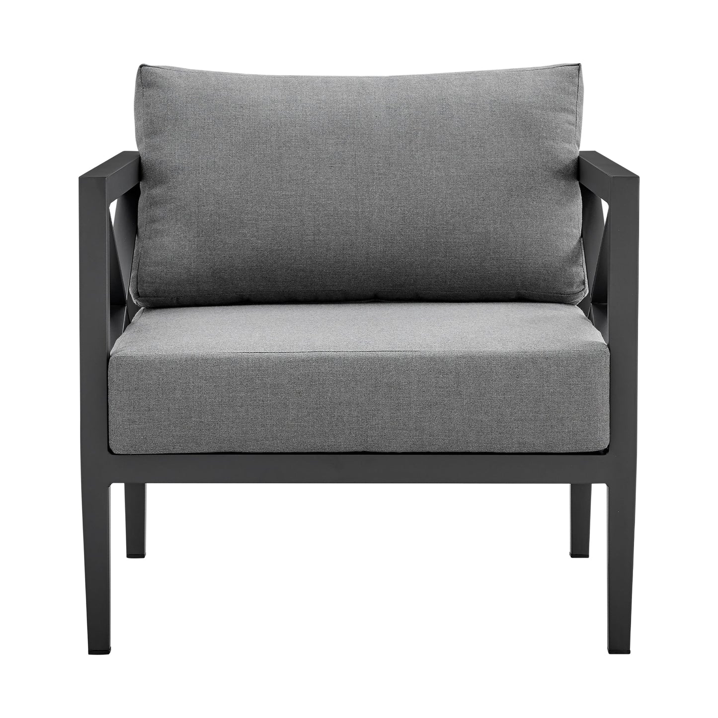 Sonoma Outdoor 4 piece Set in Dark Gray Finish and Dark Gray Cushions