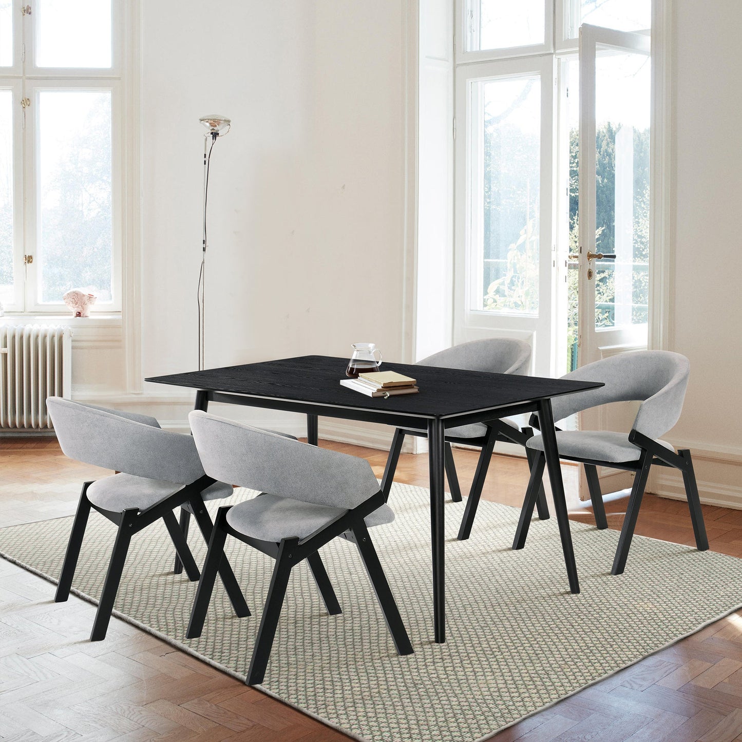 Westmont and Talulah Gray and Black 5 Piece Dining Set