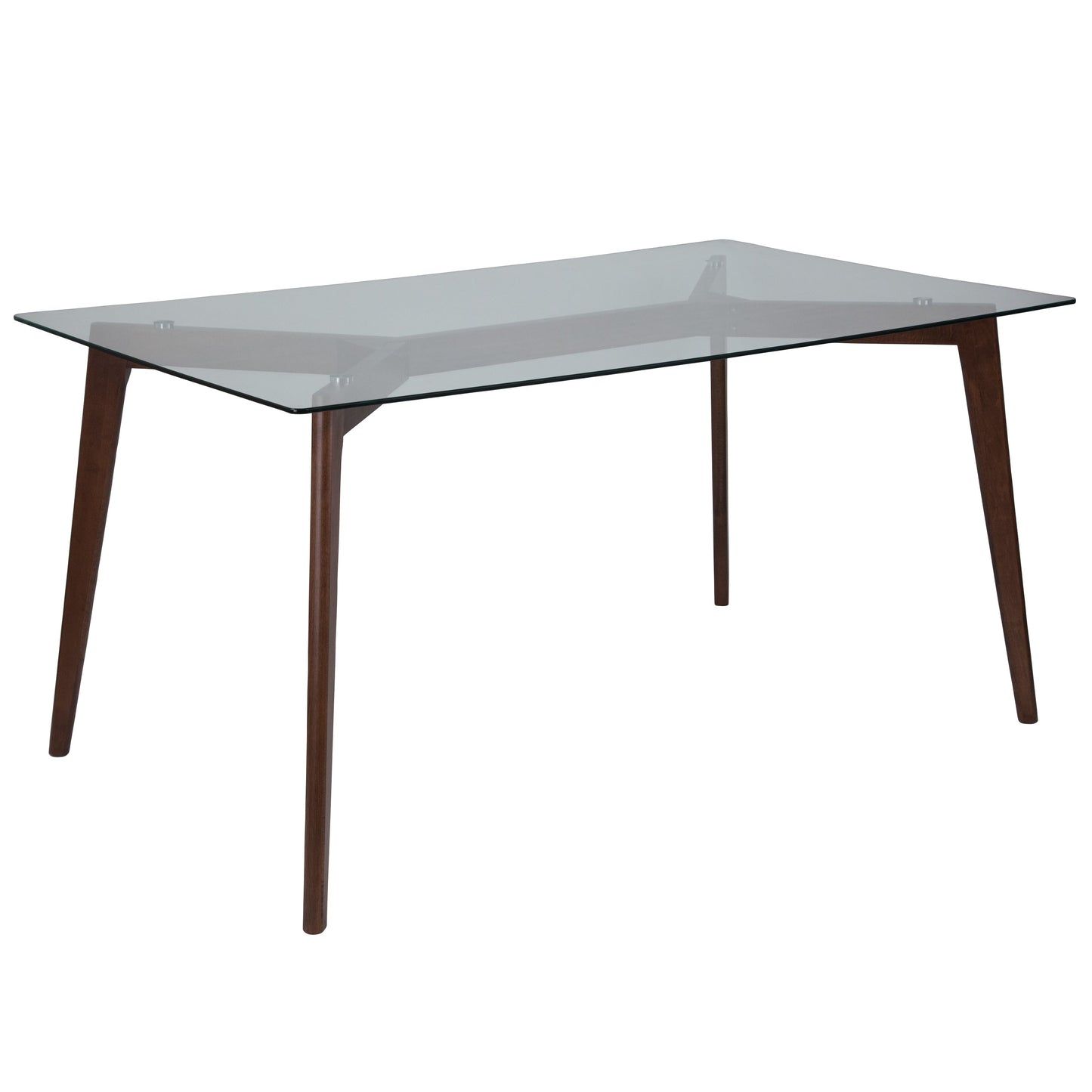 35.25x59 Walnut/Glass Table SK-TC-5049-W-GG