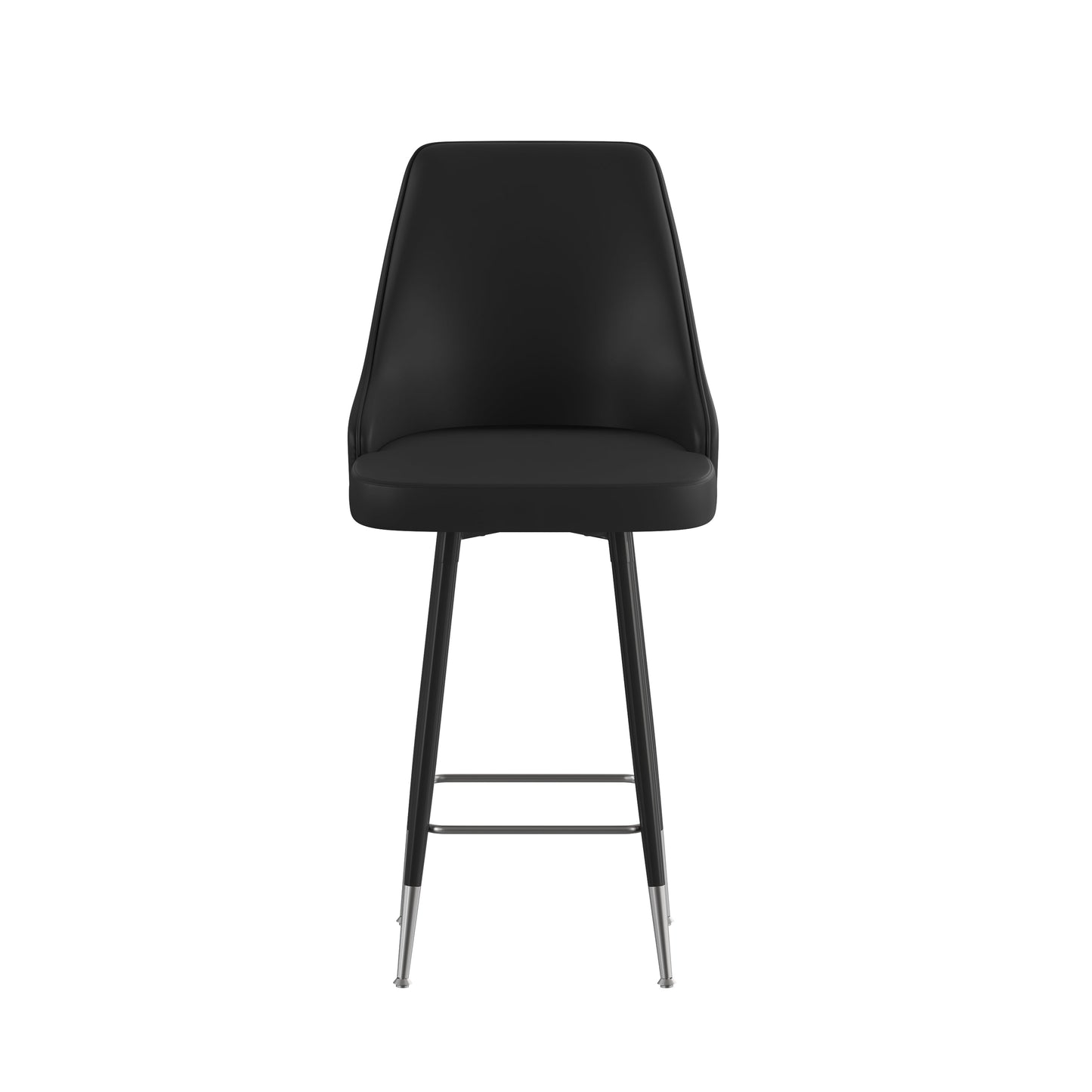 2PK BK Leather Counter Stools SY-807-26-BK-GG