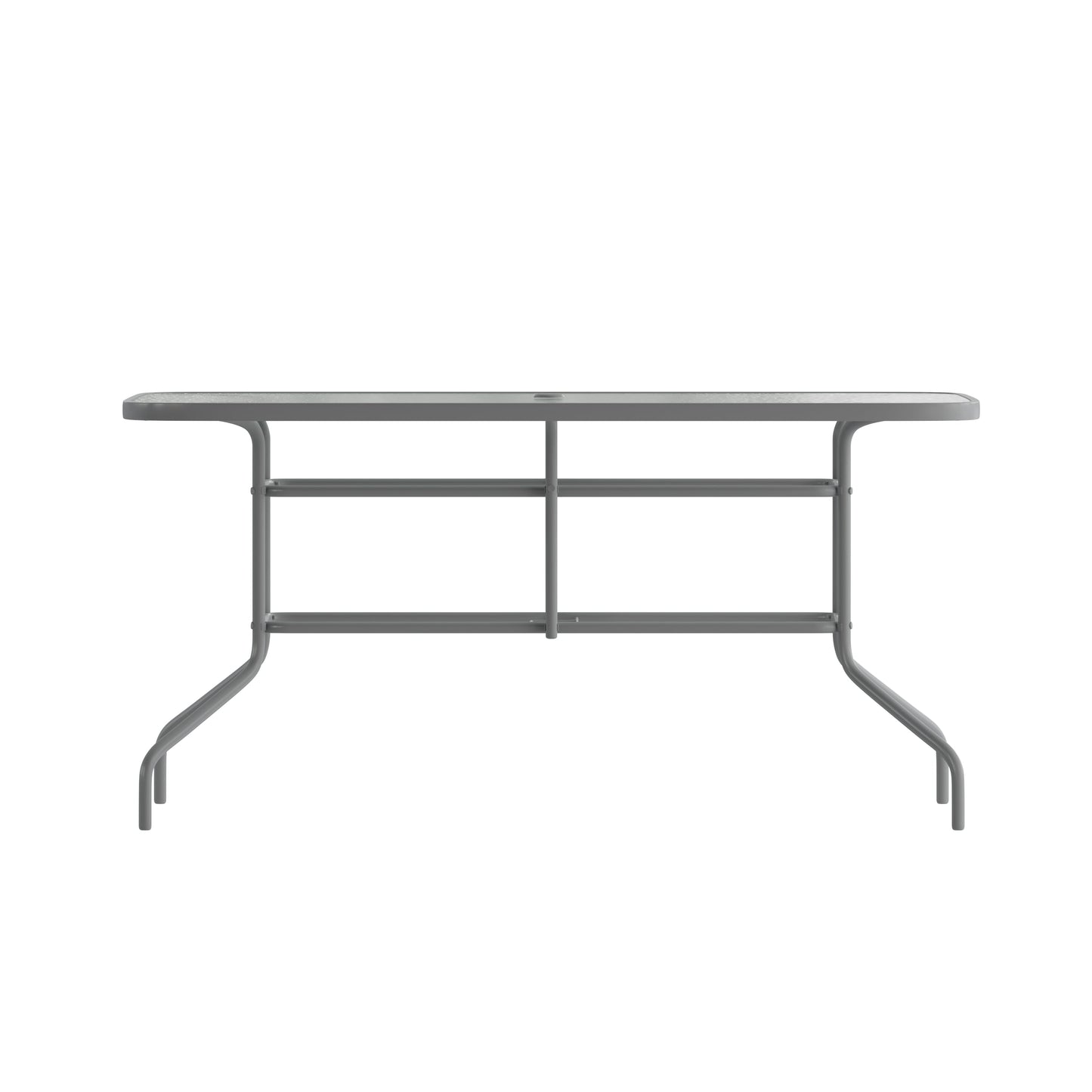 55x31.5 Silver Patio Table TLH-089-SV-GG