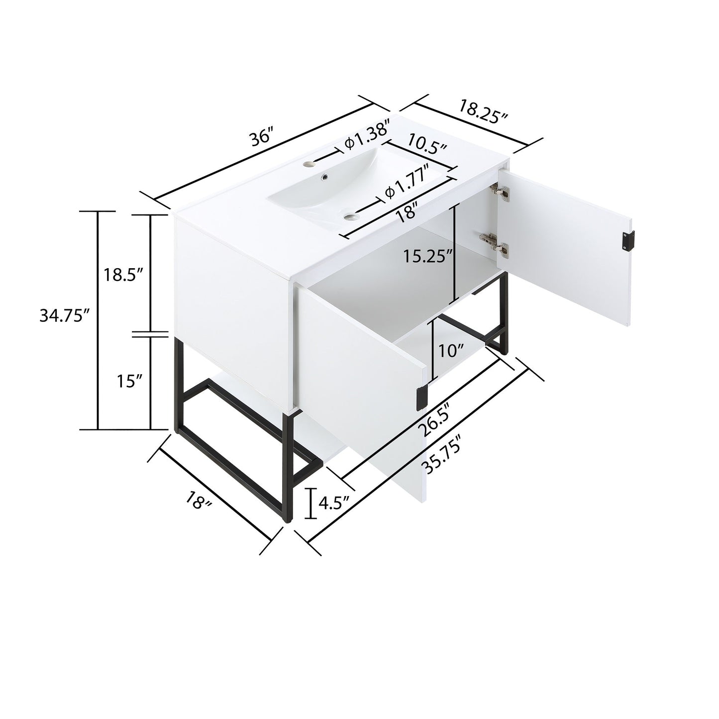 Manhattan Comfort Scarsdale Bathroom Vanity Sink