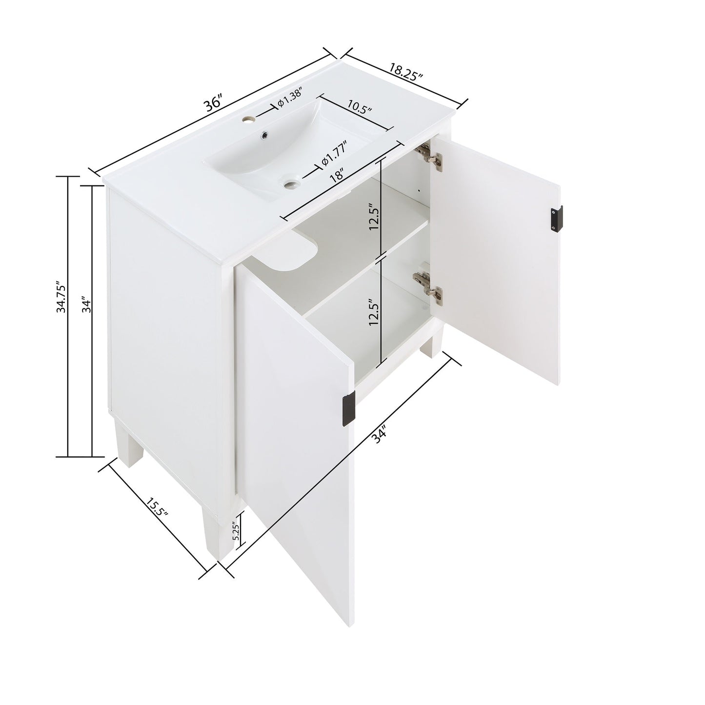 Manhattan Comfort Hyde Bathroom Vanity Sink