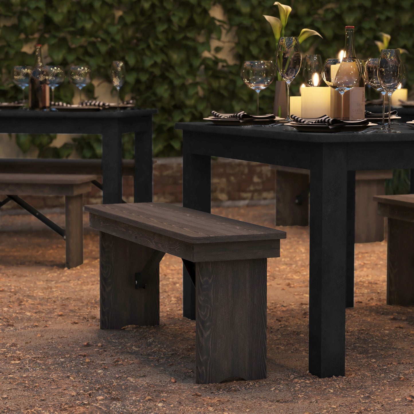 40"x12" Folding Farm Bench XA-B-40X12-MG-GG