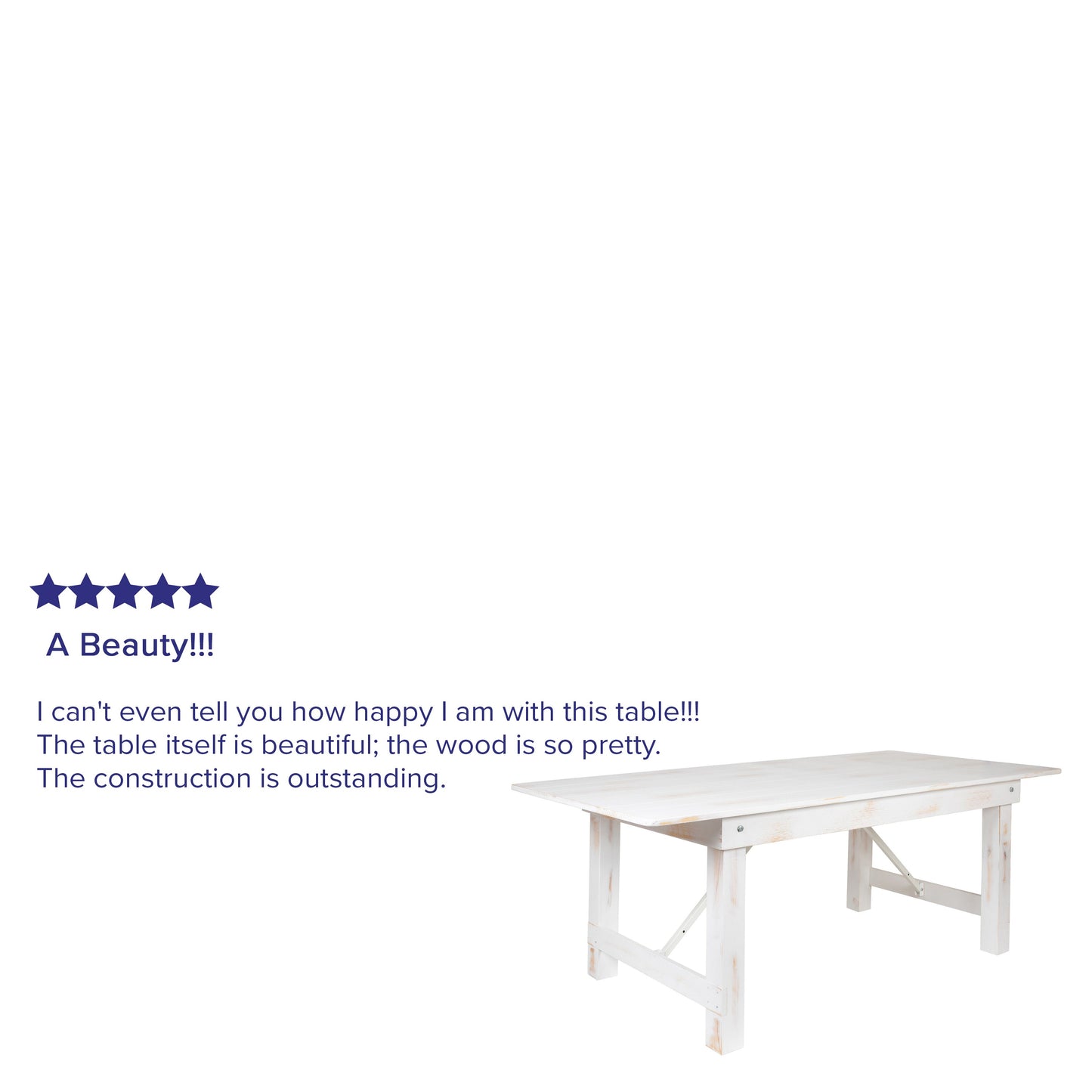 7'x40" White Farm Table XA-F-84X40-WH-GG