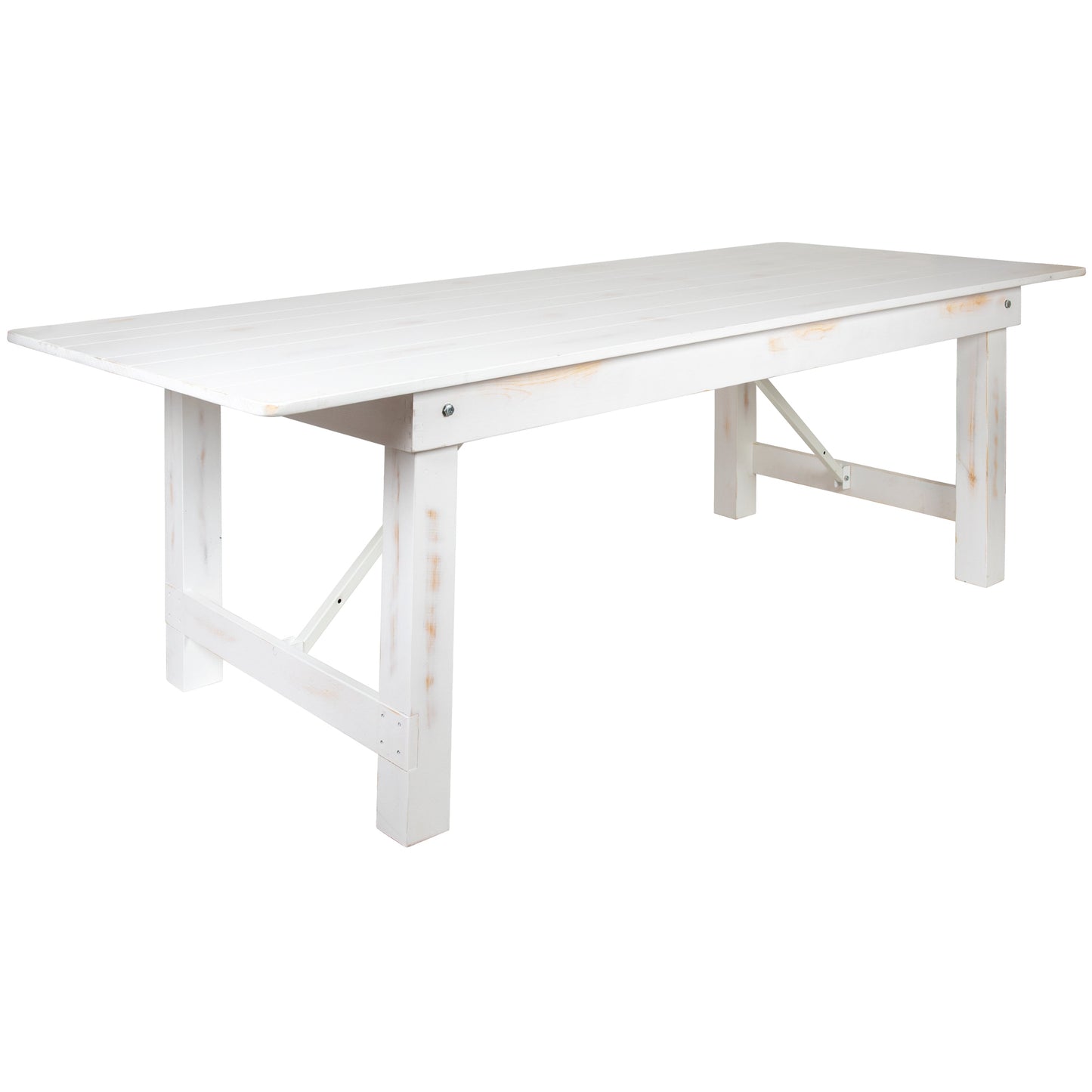 8'x40" White Farm Table XA-F-96X40-WH-GG