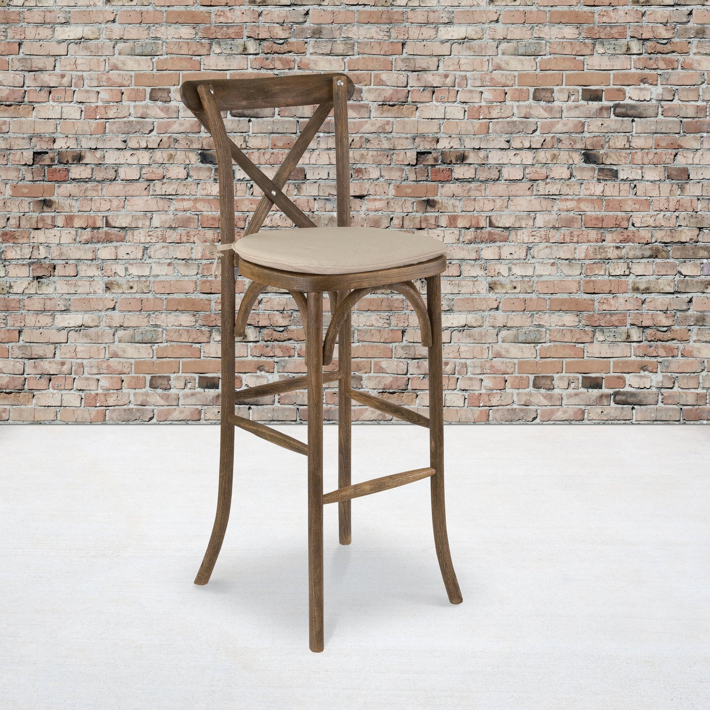 Antique Cross Back Barstool