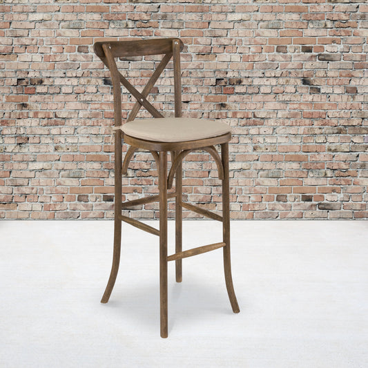 Antique Cross Back Barstool
