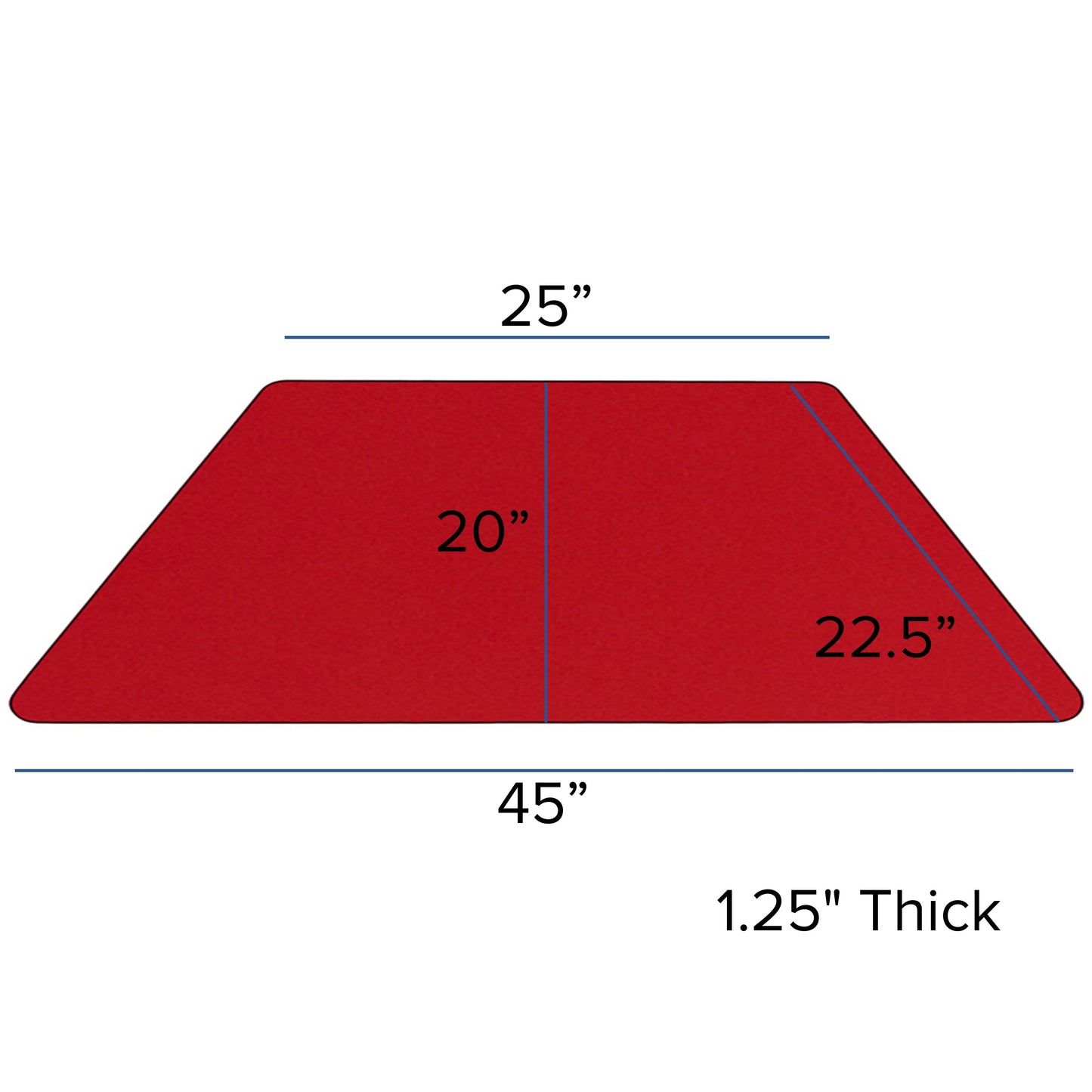 22.5x45 Red Activity Table XU-A2448-TRAP-RED-H-P-GG