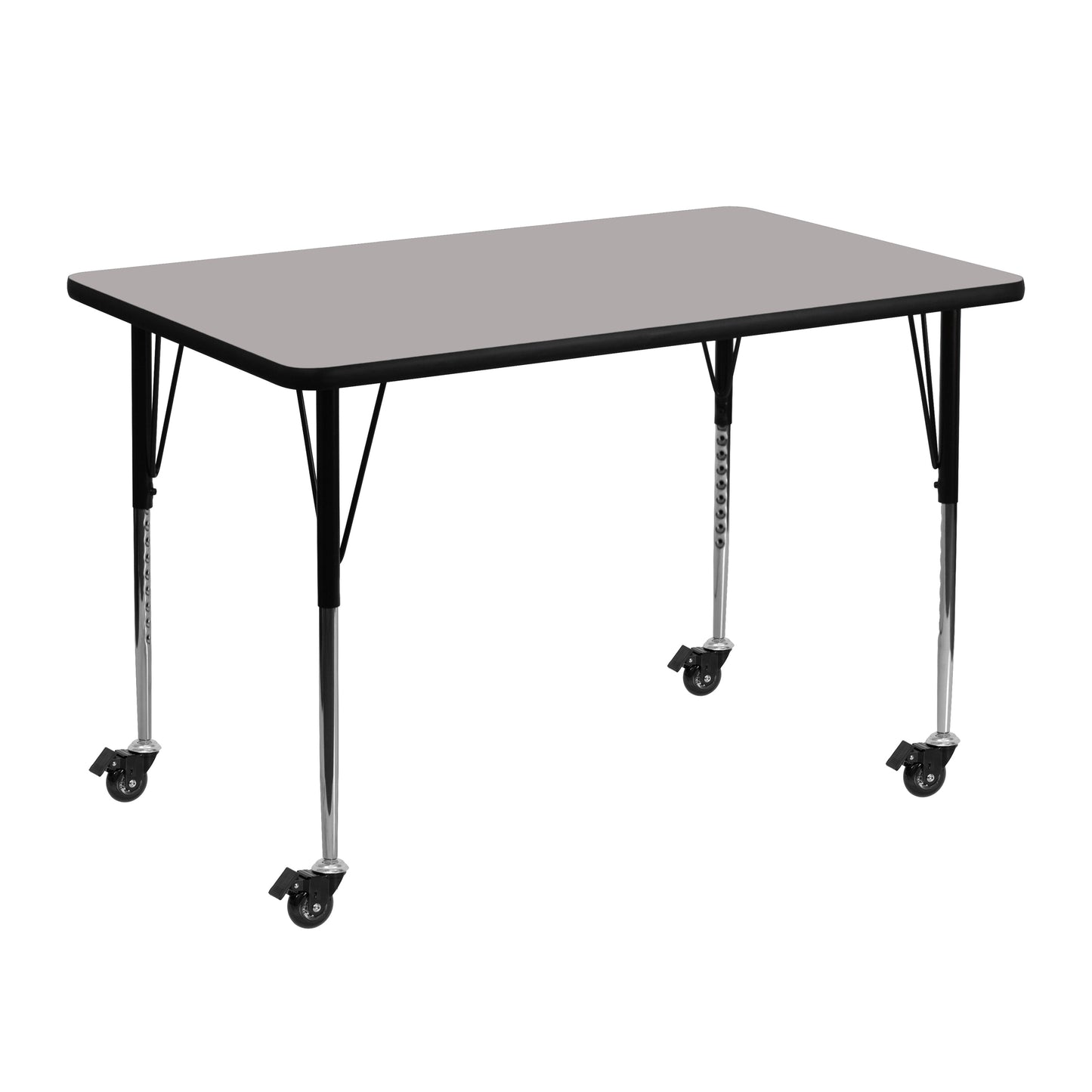 30x48 REC Grey Activity Table XU-A3048-REC-GY-H-A-CAS-GG