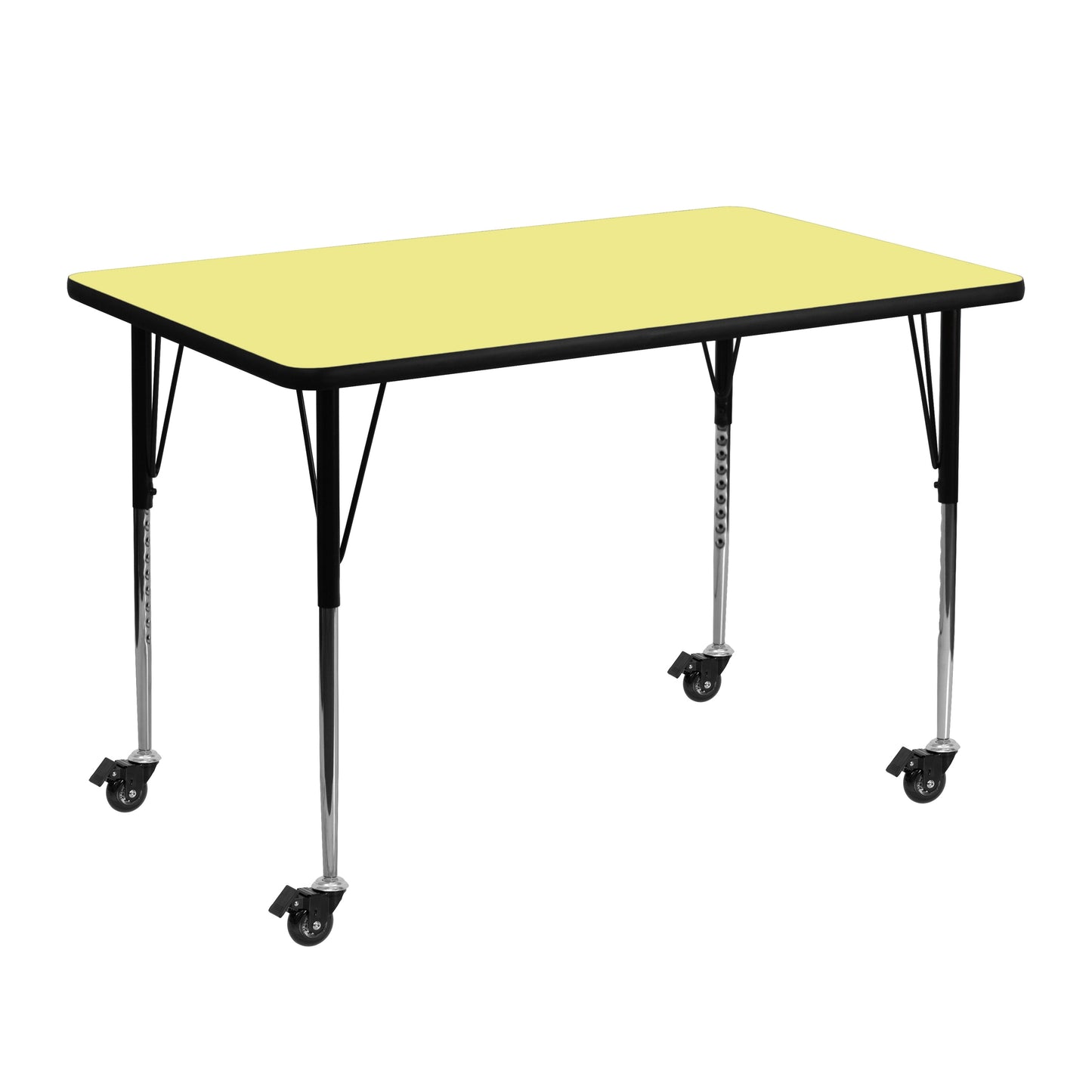 30x48 Yellow Activity Table XU-A3048-REC-YEL-T-A-CAS-GG