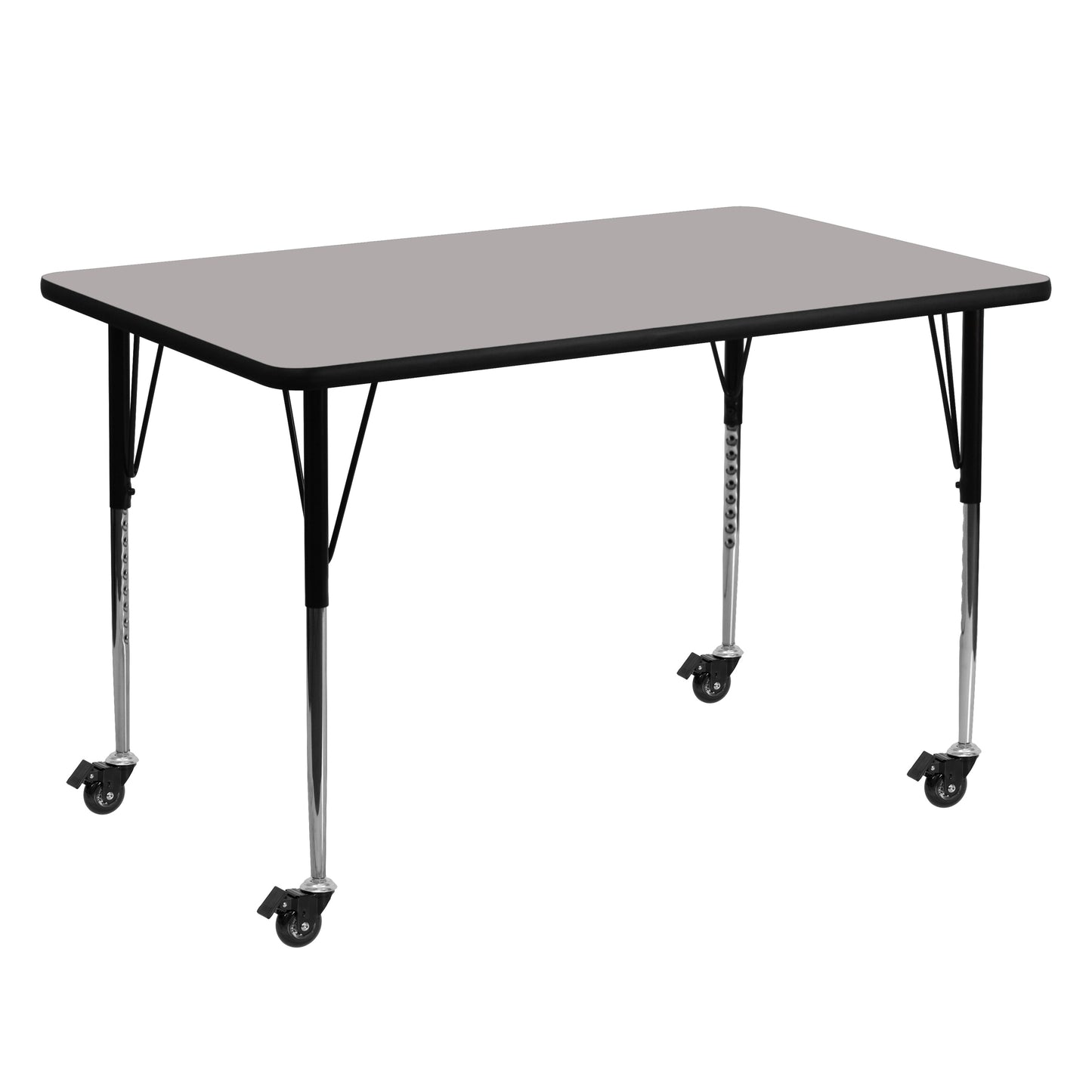 30x60 REC Grey Activity Table XU-A3060-REC-GY-H-A-CAS-GG