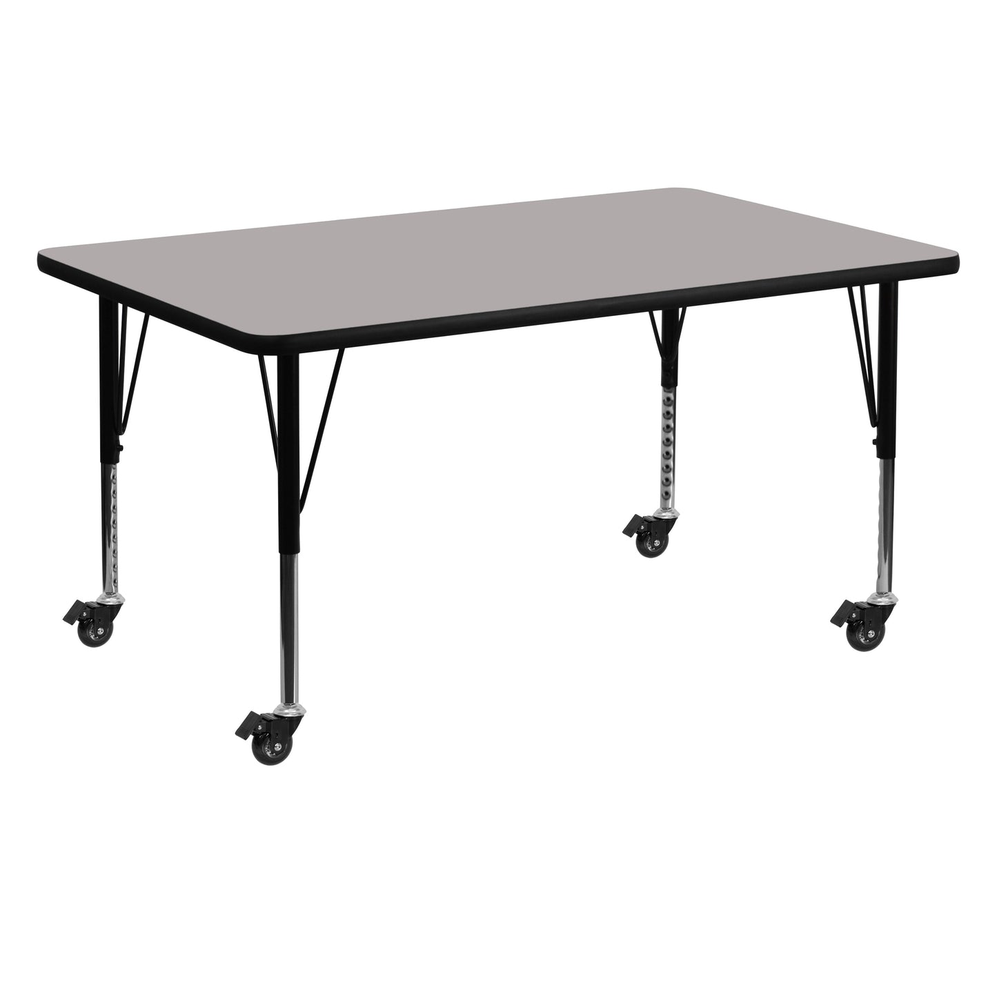 30x60 REC Grey Activity Table XU-A3060-REC-GY-H-P-CAS-GG
