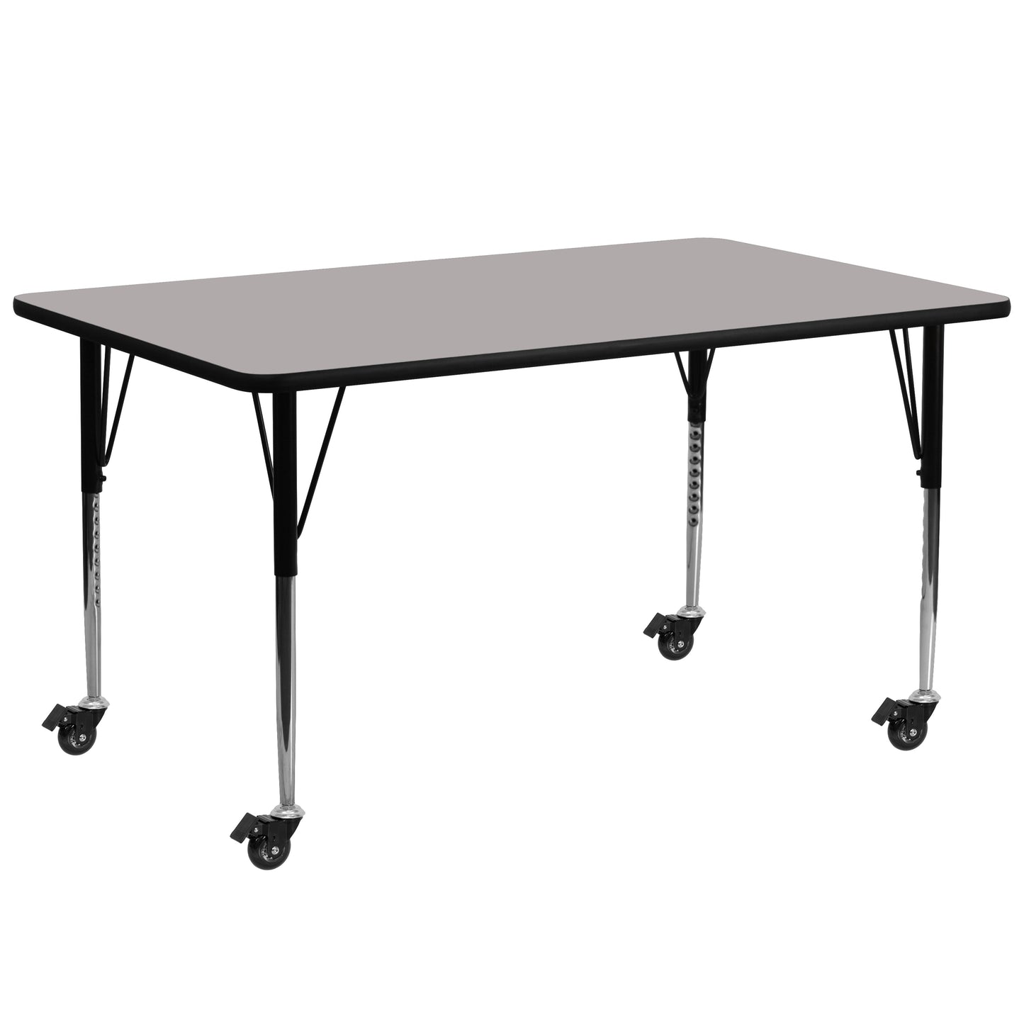 30x72 REC Grey Activity Table XU-A3072-REC-GY-H-A-CAS-GG