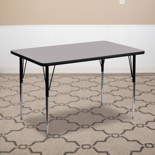 30x72 REC Grey Activity Table XU-A3072-REC-GY-T-A-GG
