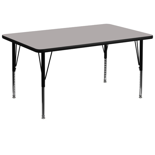 36x72 REC Grey Activity Table XU-A3672-REC-GY-H-P-GG