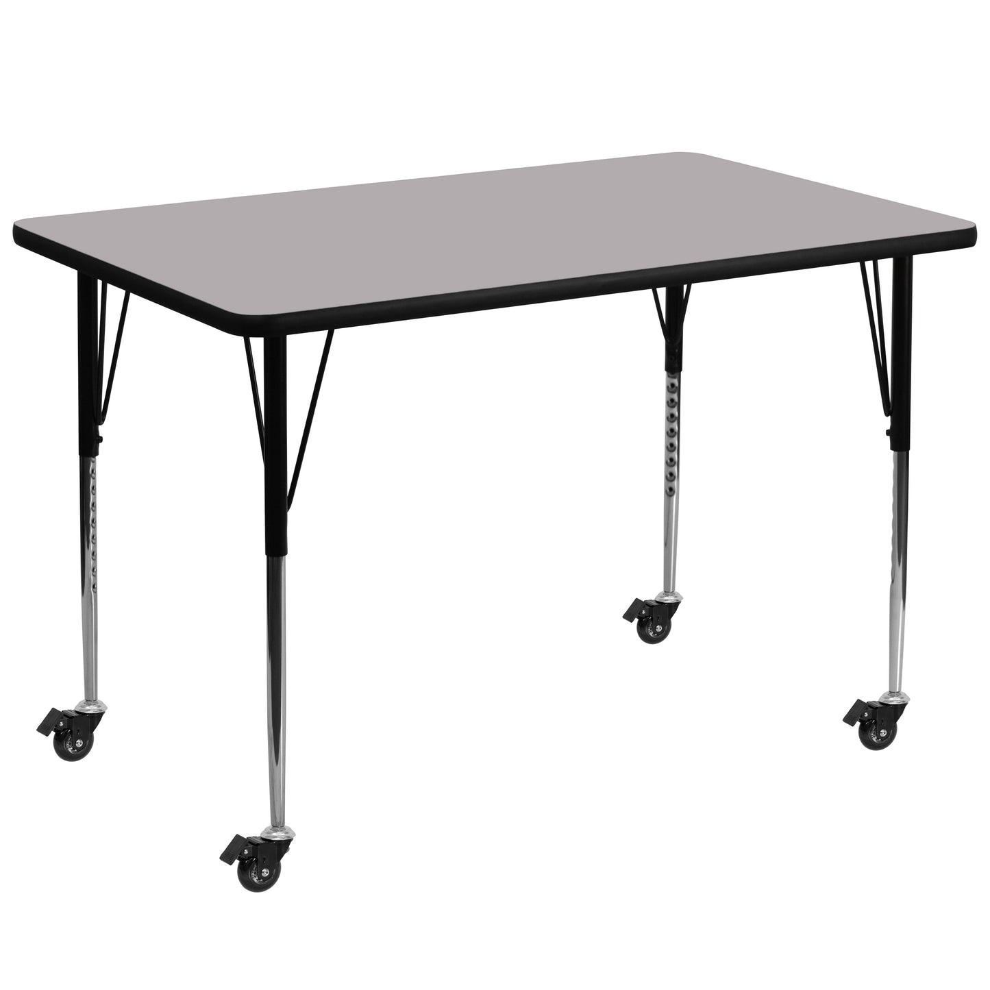 36x72 REC Grey Activity Table XU-A3672-REC-GY-T-A-CAS-GG