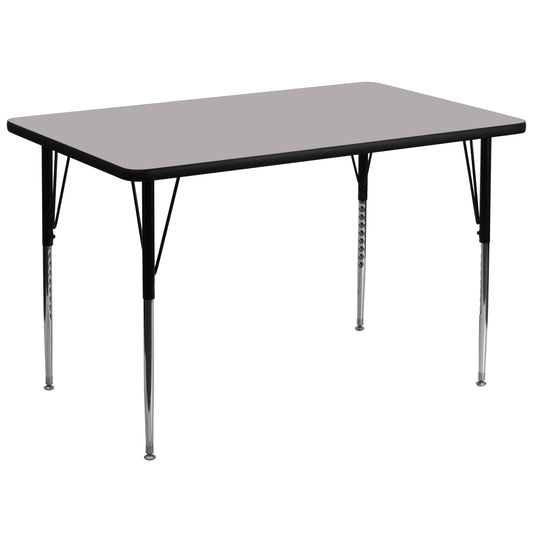 36x72 REC Grey Activity Table XU-A3672-REC-GY-T-A-GG
