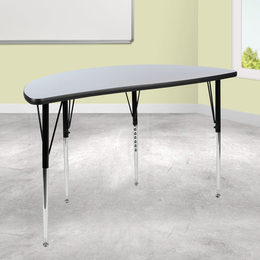 48" Circle Grey Activity Table XU-A48-HCIRC-GY-T-A-GG