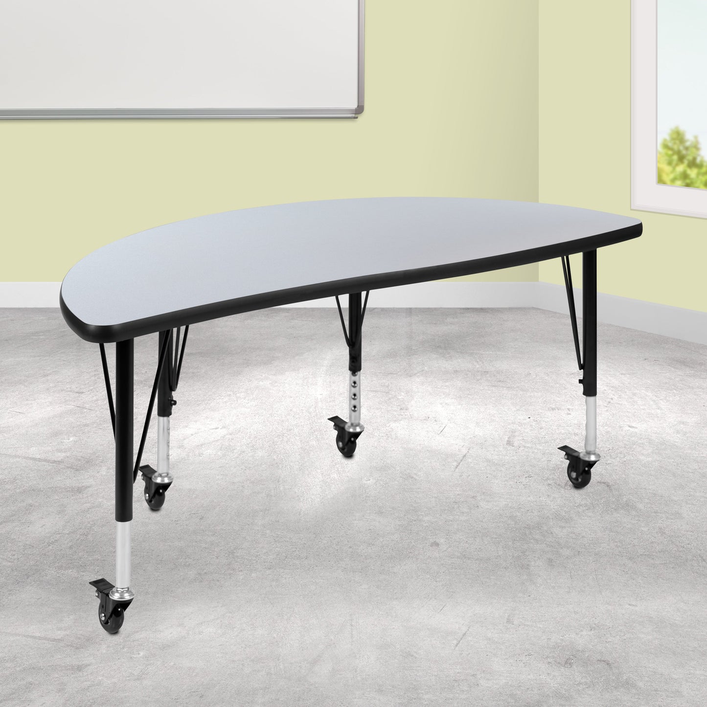 48" Circle Grey Activity Table XU-A48-HCIRC-GY-T-P-CAS-GG