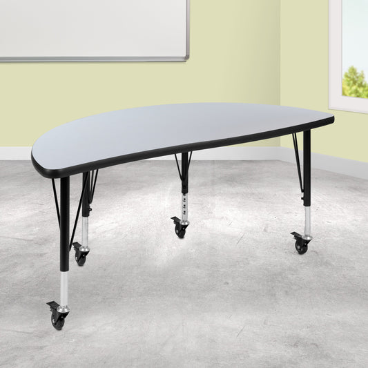 48" Circle Grey Activity Table XU-A48-HCIRC-GY-T-P-CAS-GG