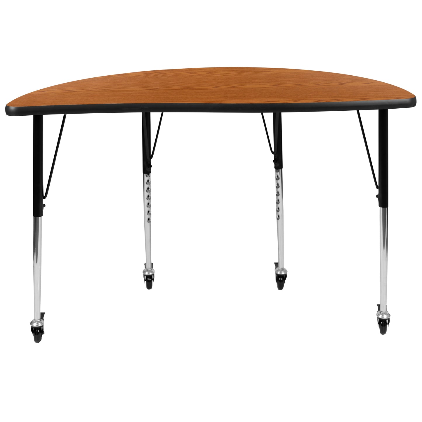 48" Circle Oak Activity Table XU-A48-HCIRC-OAK-T-A-CAS-GG