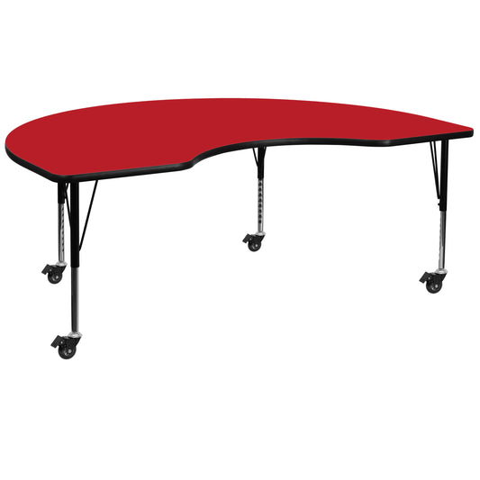 48x72 KDNY Red Activity Table XU-A4872-KIDNY-RED-H-P-CAS-GG