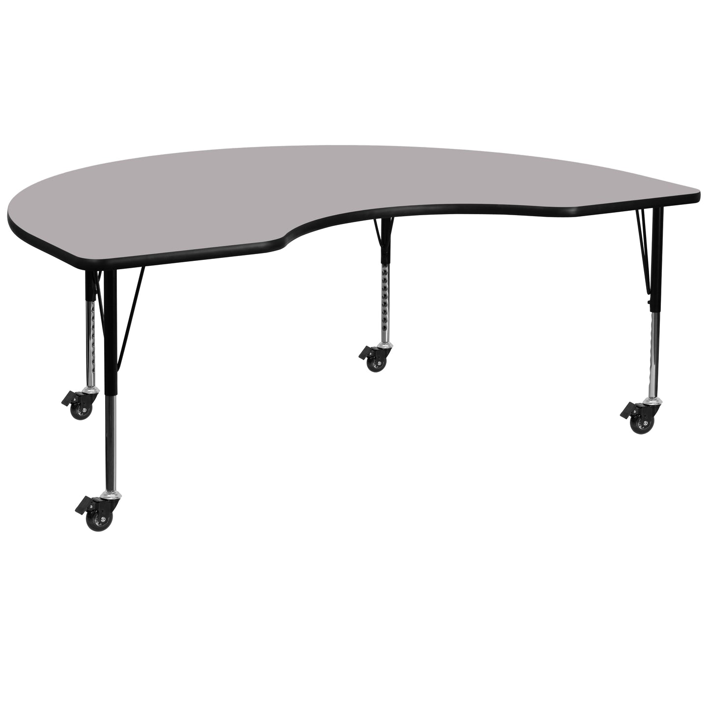 48x96 KDNY Grey Activity Table XU-A4896-KIDNY-GY-T-P-CAS-GG
