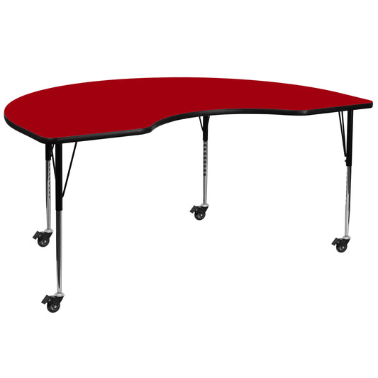 48x96 KDNY Red Activity Table XU-A4896-KIDNY-RED-T-A-CAS-GG