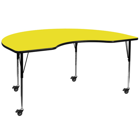48x96 KDNY Yell Activity Table XU-A4896-KIDNY-YEL-H-A-CAS-GG