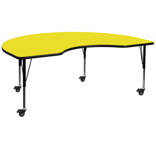 48x96 KDNY Yell Activity Table XU-A4896-KIDNY-YEL-H-P-CAS-GG