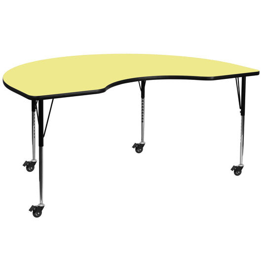 48x96 KDNY Yell Activity Table XU-A4896-KIDNY-YEL-T-A-CAS-GG