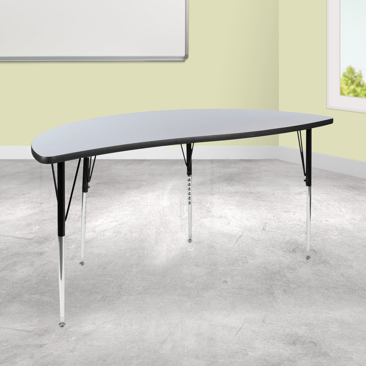 60" Circle Grey Activity Table XU-A60-HCIRC-GY-T-A-GG