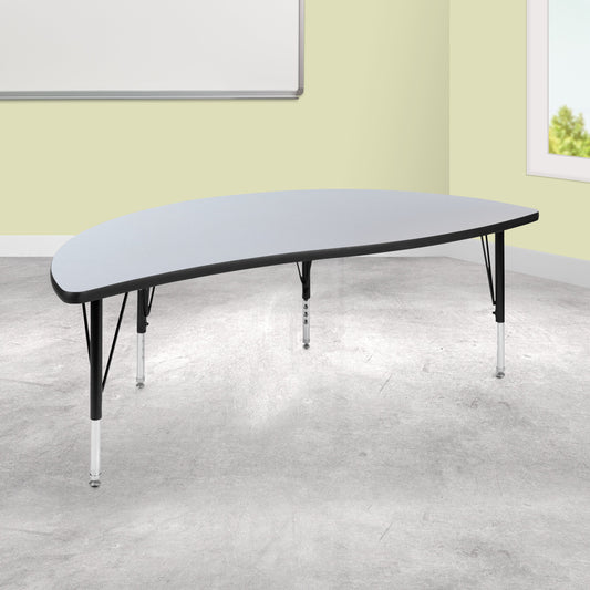 60" Circle Grey Activity Table XU-A60-HCIRC-GY-T-P-GG