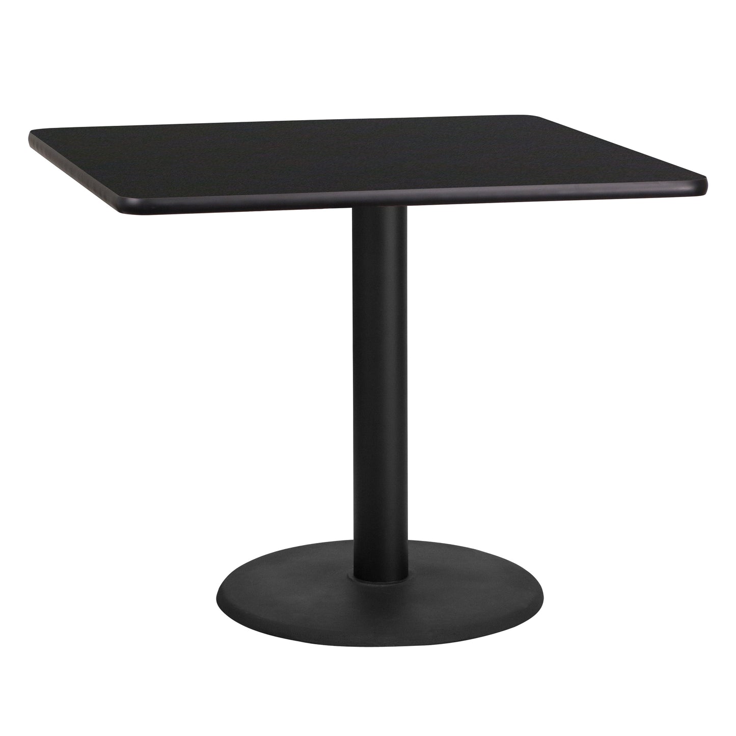 36SQ Black Table-24RD Base XU-BLKTB-3636-TR24-GG