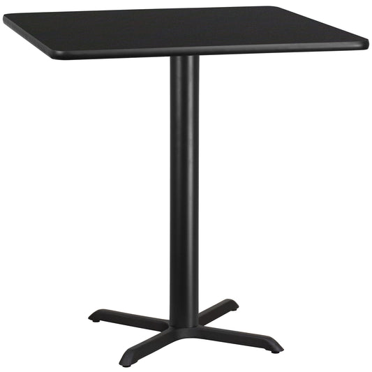 42SQ Black Table-33x33 X-Base XU-BLKTB-4242-T3333-GG