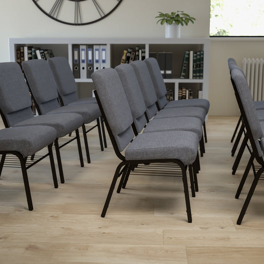 Gray Fabric Church Chair XU-CH-60096-BEIJING-GY-BAS-GG