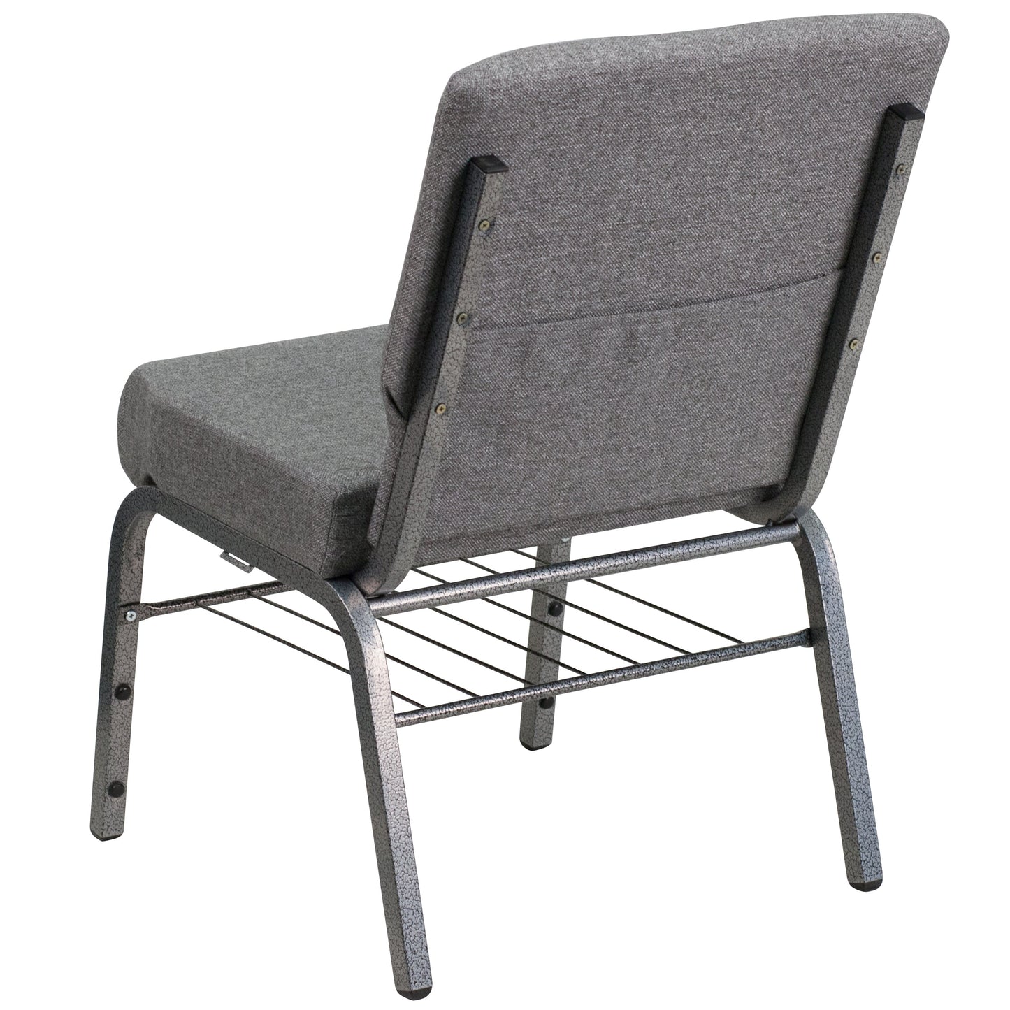 Gray Fabric Church Chair XU-CH0221-GY-SV-BAS-GG