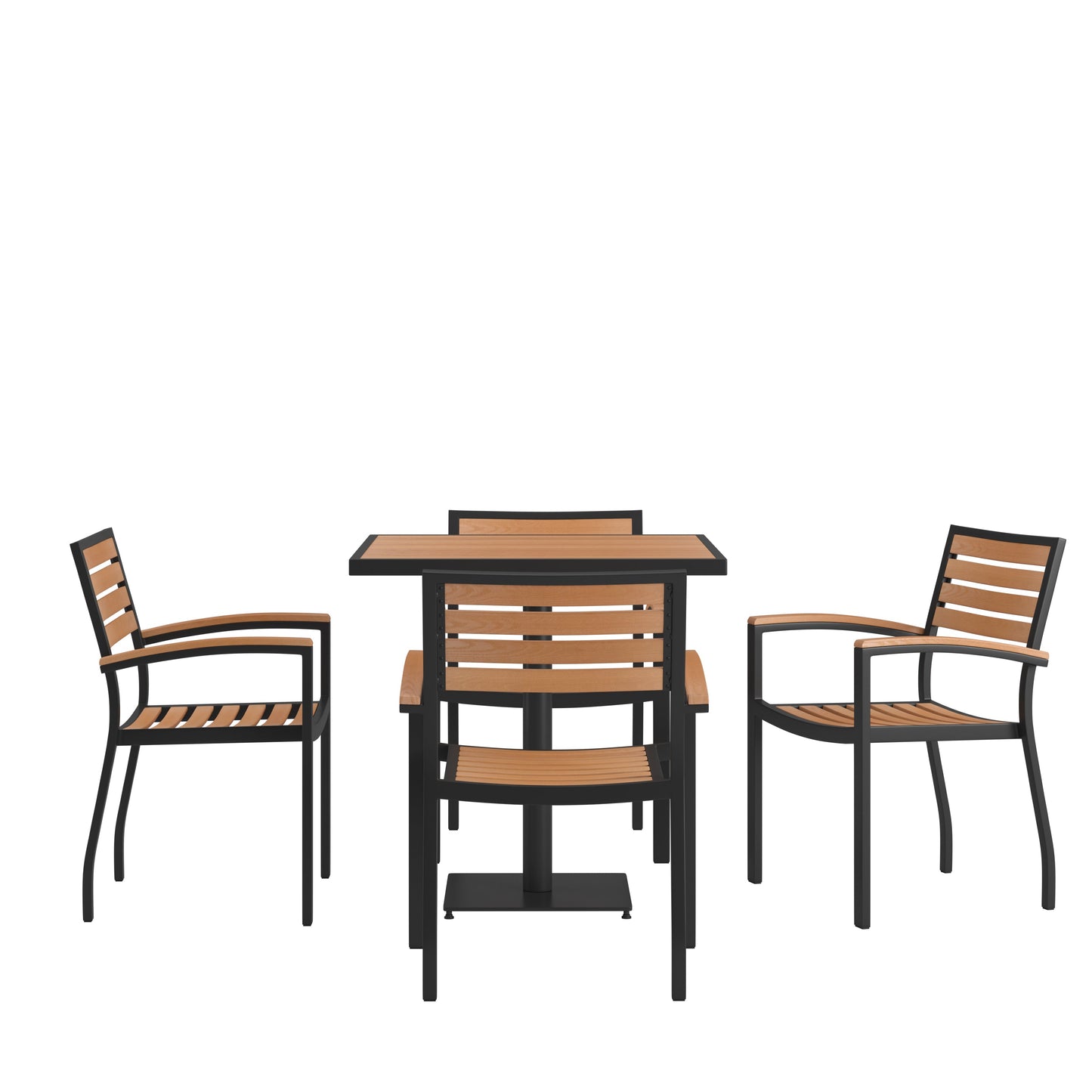 5 PC Faux Teak Patio Table Set XU-DG-104560064-GG