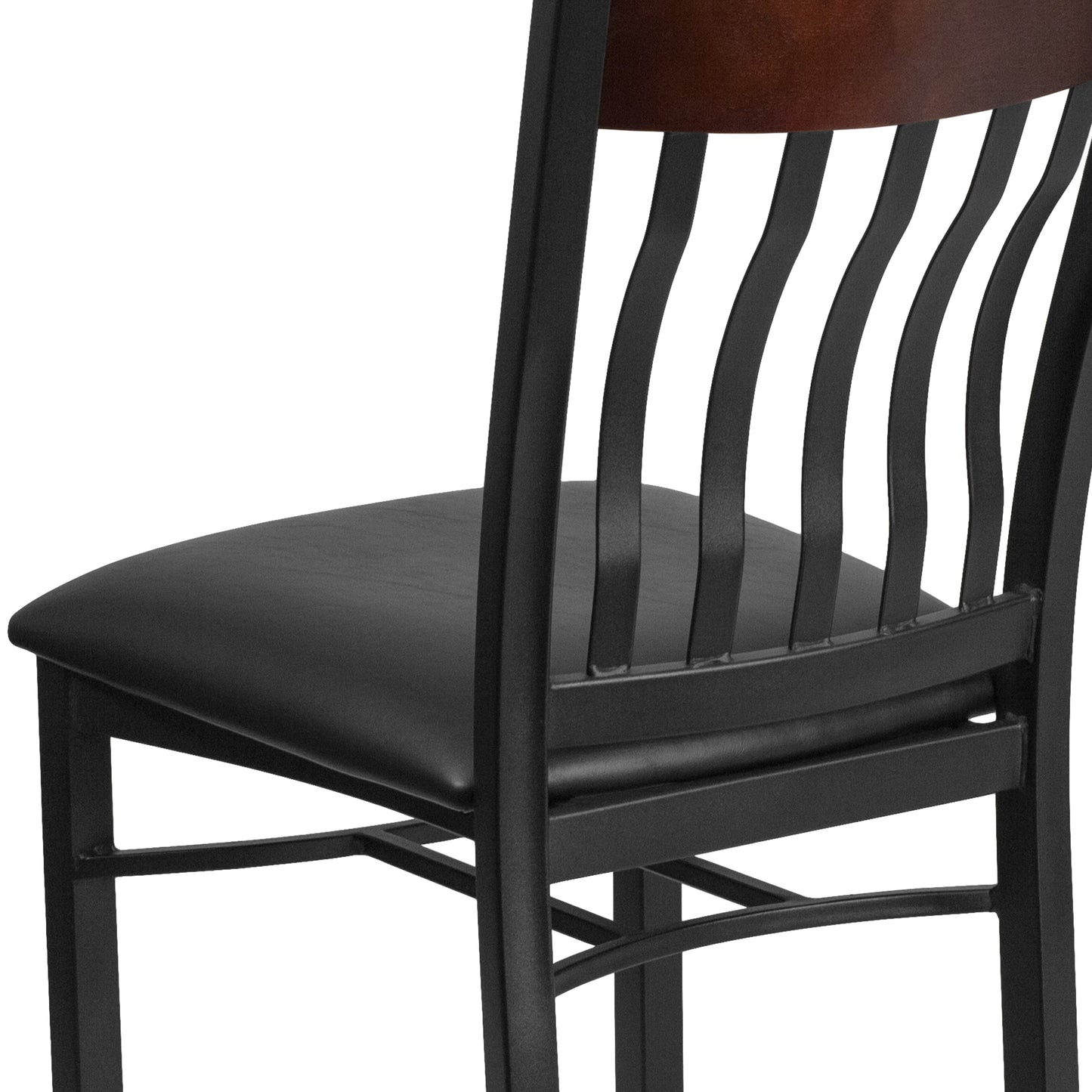 Bk/Nat Vert Chair-Black Seat XU-DG-60618-WAL-BLKV-GG