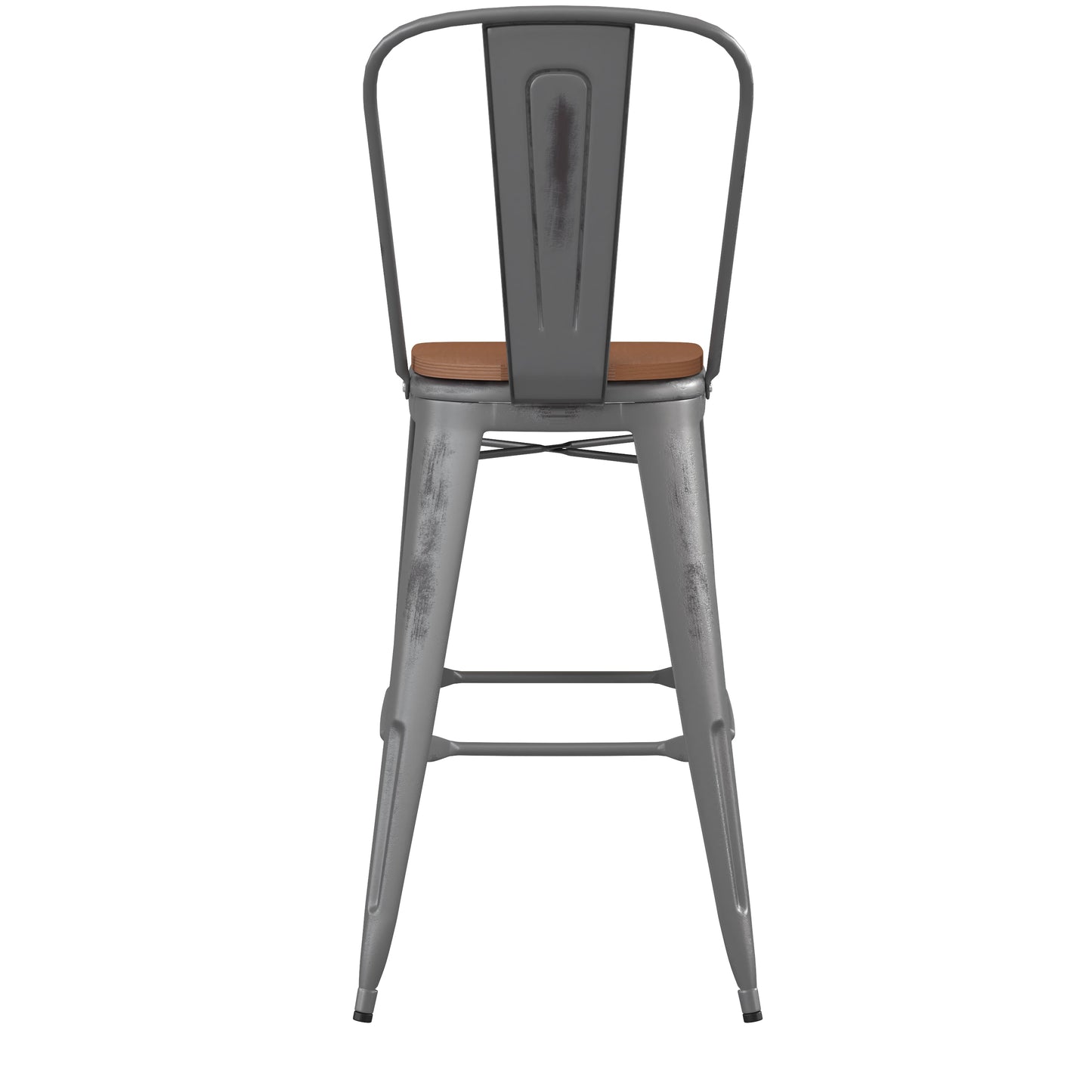 Clear Coat Stool 30" and 24" with Teak, Gray, and Black Seats