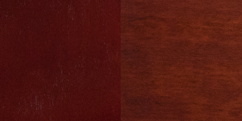 Mahogany and Walnut Wood Dining Chair with Vinyl Upholstery