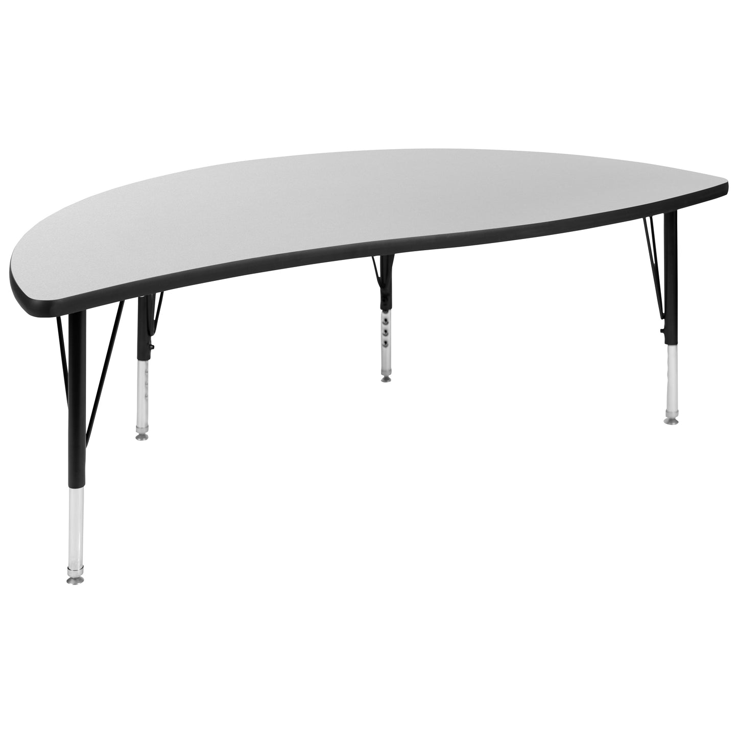60" Circle Wave Grey Table Set XU-GRP-12CH-A60-HCIRC-GY-T-P-GG
