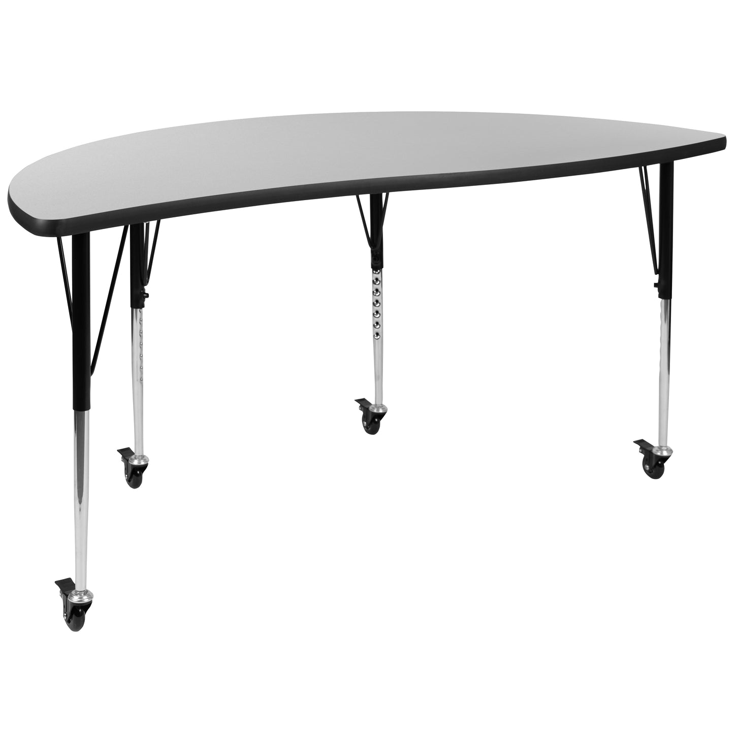 86" Oval Wave Grey Table Set XU-GRP-18CH-A3060CON-60-GY-T-A-CAS-GG