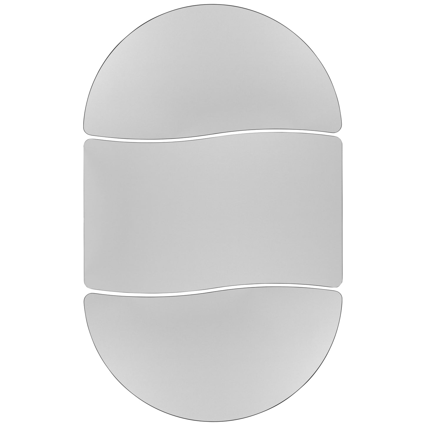 3PC 76" Oval Grey Table Set XU-GRP-A3048CON-48-GY-T-A-GG